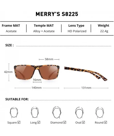 Men Polarized Sunglasses Fashion Male Sun glasses 100% UV Protection S8225 - Leopard Brown - CY19CD4RHDM $7.66 Wayfarer