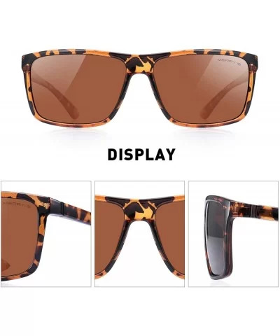 Men Polarized Sunglasses Fashion Male Sun glasses 100% UV Protection S8225 - Leopard Brown - CY19CD4RHDM $7.66 Wayfarer