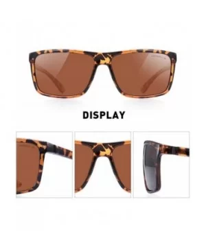 Men Polarized Sunglasses Fashion Male Sun glasses 100% UV Protection S8225 - Leopard Brown - CY19CD4RHDM $7.66 Wayfarer