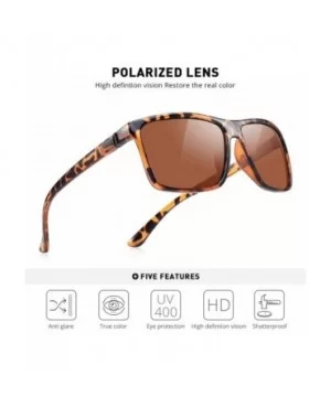 Men Polarized Sunglasses Fashion Male Sun glasses 100% UV Protection S8225 - Leopard Brown - CY19CD4RHDM $7.66 Wayfarer