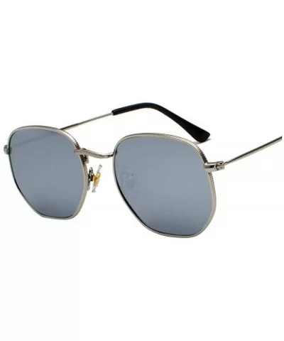 Men Square Sunglases N Sun Glasses 2019 Women Metal Frame Fishing Gold Gray Eyewear Lentes De Sol Hombre - Silver - CN1985C7D...