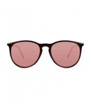 Classic Round Sunglasses for Women UV400 Lens Vintage Retro Glasses - Shiny Black With Red Lens - CS189T2DMAX $6.54 Round