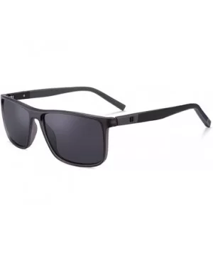 Classic Rectangular TR90 Spring Hinges Polarized Sunglasses Light Weight Eyewear Matte Frame For Men - CP18AG8RN7W $6.40 Sport