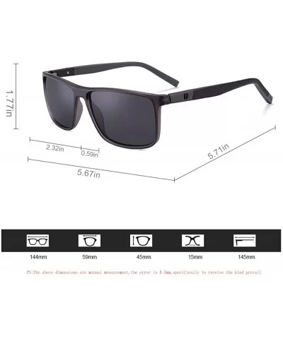 Classic Rectangular TR90 Spring Hinges Polarized Sunglasses Light Weight Eyewear Matte Frame For Men - CP18AG8RN7W $6.40 Sport