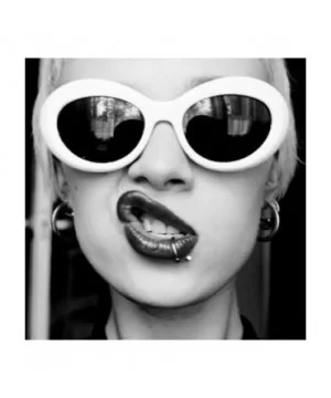 Sunglasses Retro Vintage Unisex Sunglasses Rapper Oval Shades Grunge Glasses - L - CD18H3C4WNZ $5.09 Oval