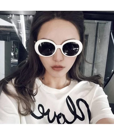 Sunglasses Retro Vintage Unisex Sunglasses Rapper Oval Shades Grunge Glasses - L - CD18H3C4WNZ $5.09 Oval