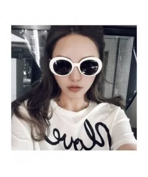 Sunglasses Retro Vintage Unisex Sunglasses Rapper Oval Shades Grunge Glasses - L - CD18H3C4WNZ $5.09 Oval