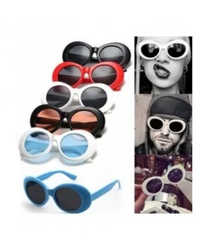 Sunglasses Retro Vintage Unisex Sunglasses Rapper Oval Shades Grunge Glasses - L - CD18H3C4WNZ $5.09 Oval