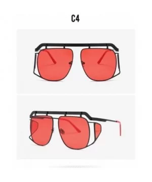 Large Frame Irregular Lens Sunglasses UV400 Sun glasses for Girl/Women 23012 - Blackred - C818AGELYTX $6.75 Aviator