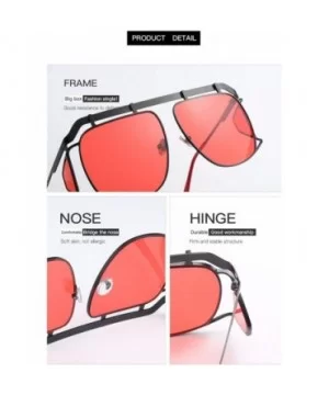 Large Frame Irregular Lens Sunglasses UV400 Sun glasses for Girl/Women 23012 - Blackred - C818AGELYTX $6.75 Aviator