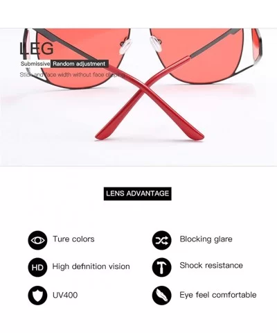 Large Frame Irregular Lens Sunglasses UV400 Sun glasses for Girl/Women 23012 - Blackred - C818AGELYTX $6.75 Aviator