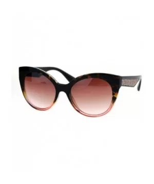 Sunglasses Womens Round Butterfly Frame Glitter Sides UV 400 - Tortoise Red - CQ1848K357I $11.01 Butterfly