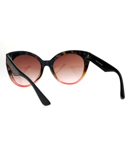 Sunglasses Womens Round Butterfly Frame Glitter Sides UV 400 - Tortoise Red - CQ1848K357I $11.01 Butterfly