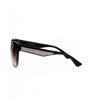 Sunglasses Womens Round Butterfly Frame Glitter Sides UV 400 - Tortoise Red - CQ1848K357I $11.01 Butterfly