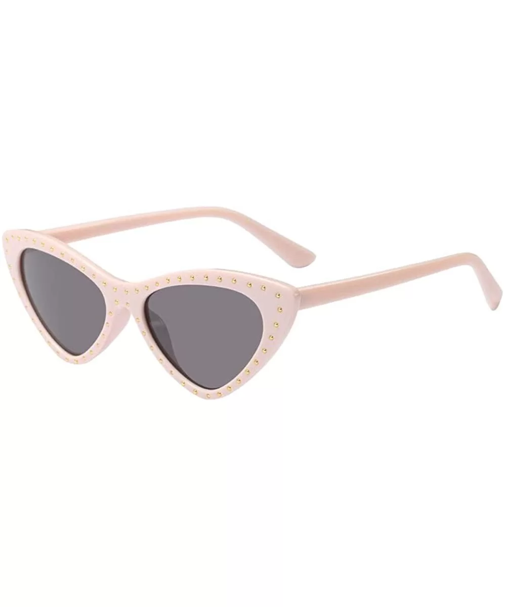 Unisex Fashion Sunglasses Rapper Oval Frame Cat Eyes Shade Glasses - E - CJ18TQIW2HZ $5.43 Cat Eye