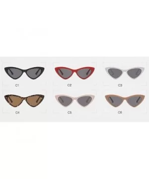 Unisex Fashion Sunglasses Rapper Oval Frame Cat Eyes Shade Glasses - E - CJ18TQIW2HZ $5.43 Cat Eye