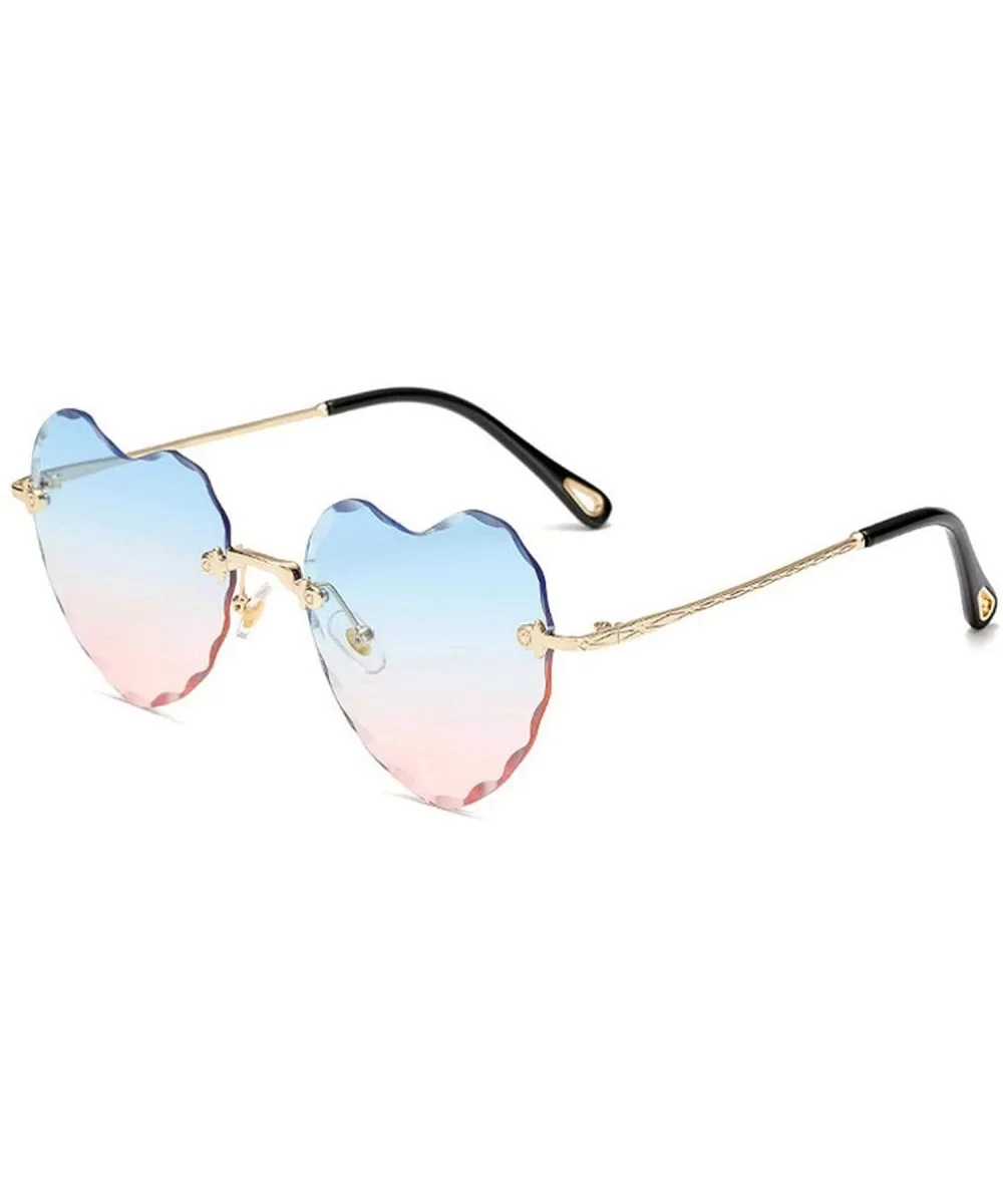 2018 Love Heart Sunglasses Women Fashion RimlSun Glasses Cute Sexy Gradient UV400 Party - C3 - CA197Y6GZMI $18.41 Oversized