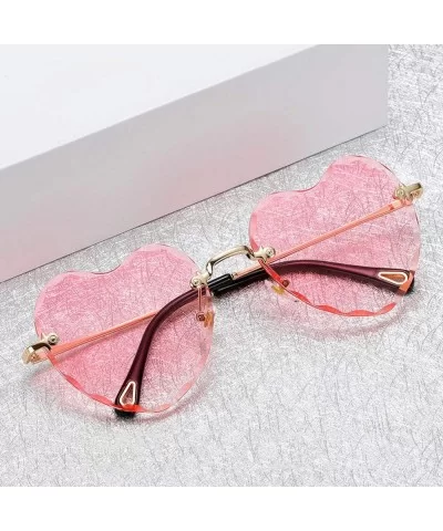 2018 Love Heart Sunglasses Women Fashion RimlSun Glasses Cute Sexy Gradient UV400 Party - C3 - CA197Y6GZMI $18.41 Oversized