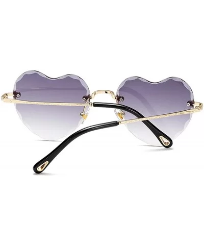 2018 Love Heart Sunglasses Women Fashion RimlSun Glasses Cute Sexy Gradient UV400 Party - C3 - CA197Y6GZMI $18.41 Oversized