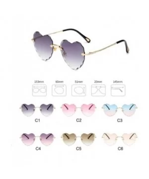 2018 Love Heart Sunglasses Women Fashion RimlSun Glasses Cute Sexy Gradient UV400 Party - C3 - CA197Y6GZMI $18.41 Oversized