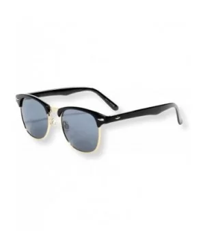 Classic Half Frame Polarized Semi-Rimless Sunglasses (NEERD) - Shiny Black - CY186H35EC5 $8.75 Semi-rimless