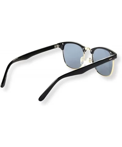 Classic Half Frame Polarized Semi-Rimless Sunglasses (NEERD) - Shiny Black - CY186H35EC5 $8.75 Semi-rimless