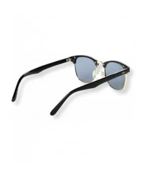 Classic Half Frame Polarized Semi-Rimless Sunglasses (NEERD) - Shiny Black - CY186H35EC5 $8.75 Semi-rimless