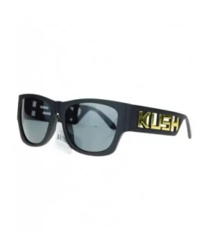 KUSH Sunglasses Black Square Hipster Celebrity Fashion Shades - Matte Black Gold - CG1809NE36N $6.46 Square