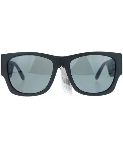 KUSH Sunglasses Black Square Hipster Celebrity Fashion Shades - Matte Black Gold - CG1809NE36N $6.46 Square