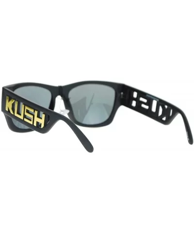 KUSH Sunglasses Black Square Hipster Celebrity Fashion Shades - Matte Black Gold - CG1809NE36N $6.46 Square