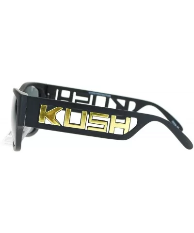 KUSH Sunglasses Black Square Hipster Celebrity Fashion Shades - Matte Black Gold - CG1809NE36N $6.46 Square