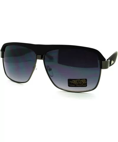 Retro Fashion Sunglasses Square Flat Top Rim Fresh Look - Matte Black - CY11MYRNWRR $6.40 Square