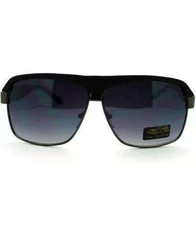 Retro Fashion Sunglasses Square Flat Top Rim Fresh Look - Matte Black - CY11MYRNWRR $6.40 Square