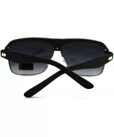 Retro Fashion Sunglasses Square Flat Top Rim Fresh Look - Matte Black - CY11MYRNWRR $6.40 Square