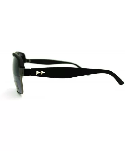 Retro Fashion Sunglasses Square Flat Top Rim Fresh Look - Matte Black - CY11MYRNWRR $6.40 Square