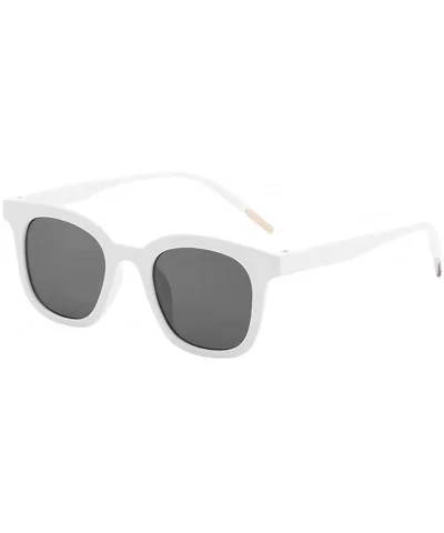 Polarized UV Protection Sunglasses for Men Women Full rim frame Square Acrylic Lens and Frame Sunglass - White - CG1902YATH9 ...