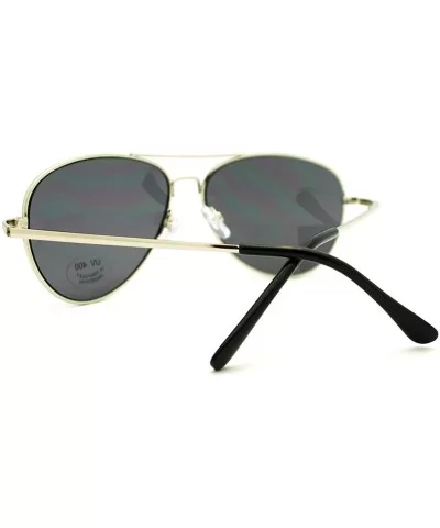 Classic Aviator Sunglasses Unisex Double Bridge Spring Hinge Frame - Silver - C511EZH6UJV $7.87 Aviator