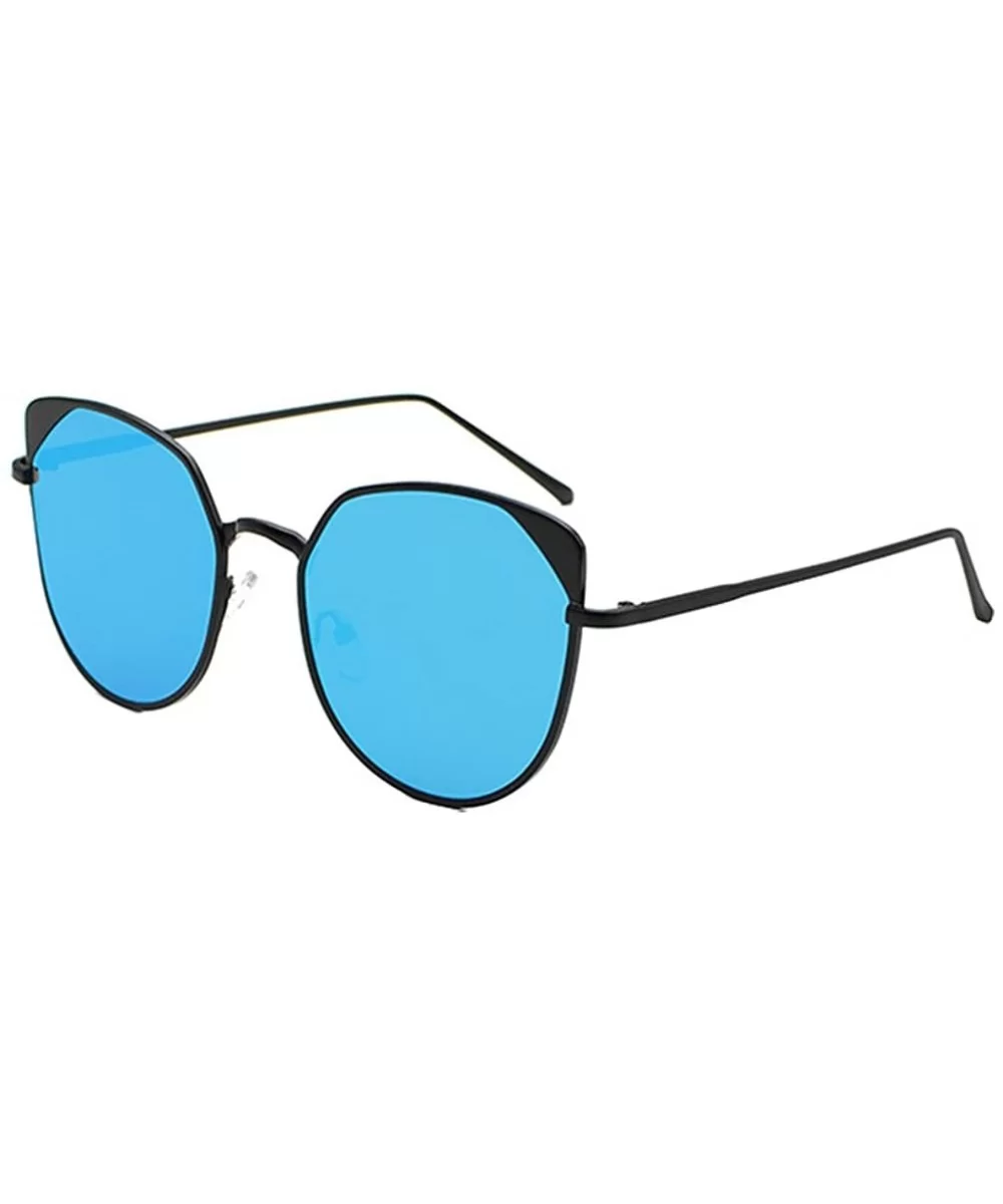 The New Cat's Eye Metal frame sunglasses - Black/Blue - CF12O1NOJQH $12.56 Oval