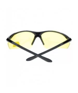 Mens Biker Polarized Yellow Lens Night Riding Half Rim Motorcycle Glasses - Black Red - C711YAXLS23 $7.78 Sport