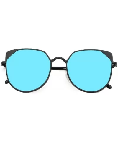 The New Cat's Eye Metal frame sunglasses - Black/Blue - CF12O1NOJQH $12.56 Oval