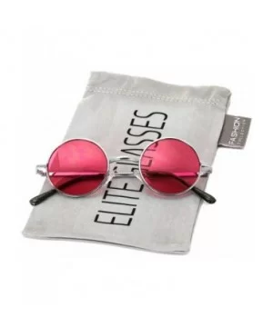 John Lennon Hipster Fashion Sunglasses Small Metal Round Circle Elton Style - Pink - C4187M9KZAI $6.89 Round