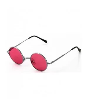 John Lennon Hipster Fashion Sunglasses Small Metal Round Circle Elton Style - Pink - C4187M9KZAI $6.89 Round