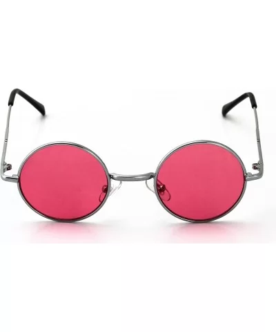 John Lennon Hipster Fashion Sunglasses Small Metal Round Circle Elton Style - Pink - C4187M9KZAI $6.89 Round