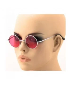 John Lennon Hipster Fashion Sunglasses Small Metal Round Circle Elton Style - Pink - C4187M9KZAI $6.89 Round