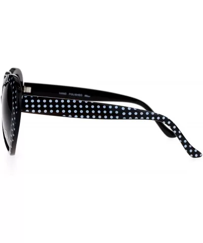 Polka Dot Print Plastic Heart Shape Cute Womens Sunglasses - Black - CL12NZGN3GM $7.53 Round