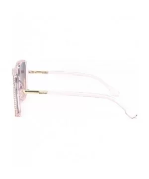 Oversized Square Sunglasses For Women Rhinestone Crystal Bling UV400 Glasses - CE197KY0SHG $10.56 Oversized