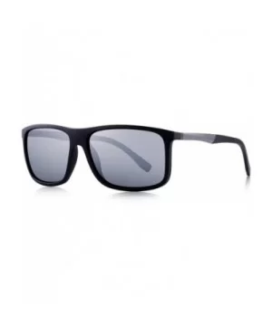 Polarized Square Sunglasses for Men Sports Aluminum Legs O8132 - Silver Mirror - CP18MDE2EX9 $12.21 Square