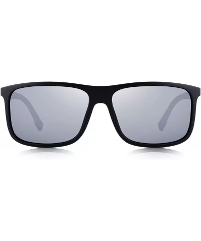 Polarized Square Sunglasses for Men Sports Aluminum Legs O8132 - Silver Mirror - CP18MDE2EX9 $12.21 Square