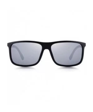 Polarized Square Sunglasses for Men Sports Aluminum Legs O8132 - Silver Mirror - CP18MDE2EX9 $12.21 Square