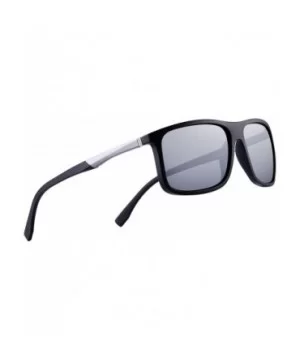 Polarized Square Sunglasses for Men Sports Aluminum Legs O8132 - Silver Mirror - CP18MDE2EX9 $12.21 Square